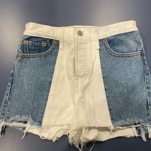 Levi's Blue and White Jean Shorts